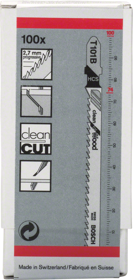 Bosch T101B Clean for Wood Jigsaw Blade 100pcs ( 2608637876 )
