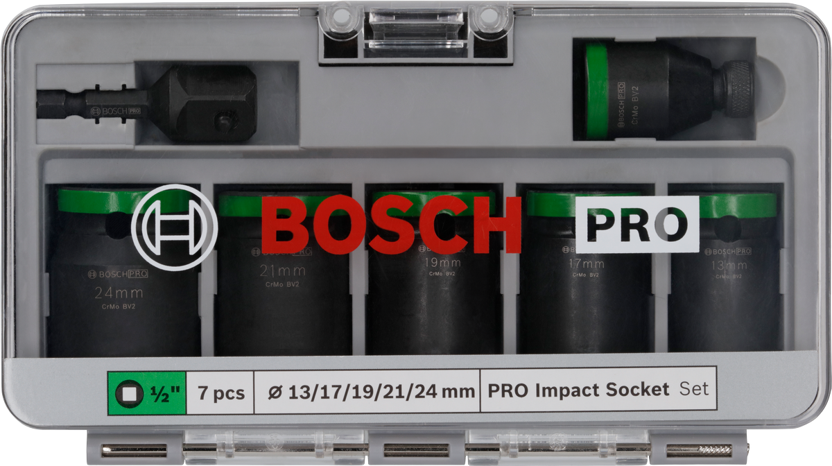 Bosch PRO 7pcs Impact Socket 1/2