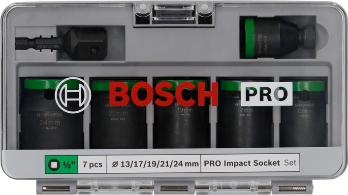 Bosch PRO 7pcs Impact Socket 1/2