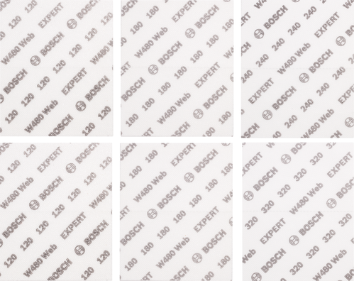 Bosch EXPERT W480 Web 6pcs 1/4 Hand Sanding Sheet Set ( 2608902431 )