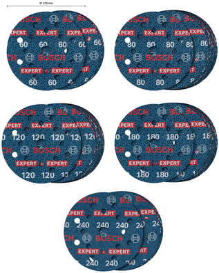 Bosch EXPERT O780 Foil Sanding Disc 125mm Set ( 55pcs) ( 2608902429 )