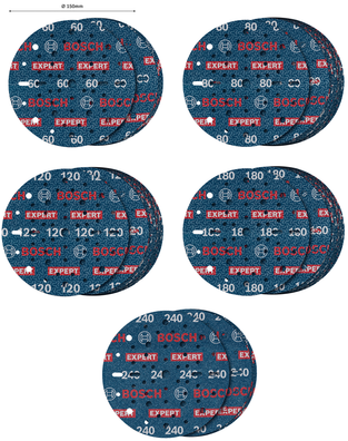 Bosch EXPERT O780 Foil Sanding Disc 150mm Set ( 55pcs) ( 2608902470 )