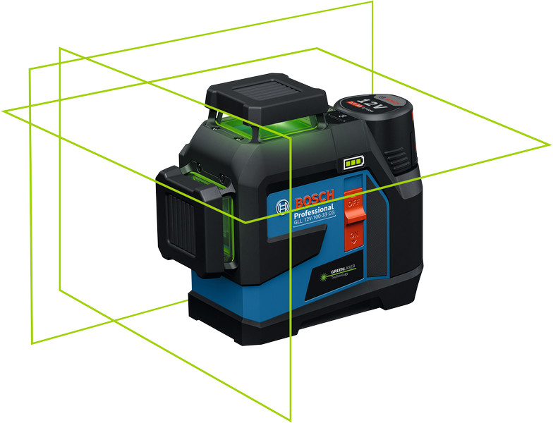 Bosch GLL 100-33 CG Professional Line Laser (Green), 3x 360°