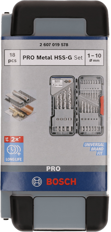 Bosch PRO 18pcs Metal HSS-G Twist Drill Bit Set ( 2607019578 )