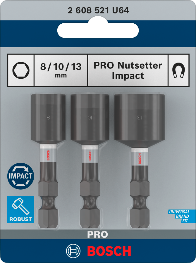 Bosch PRO 3pcs Accessories Nutsetter Impact 50mm Set ( 2608521U64 )