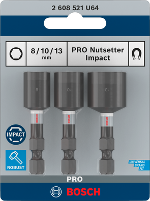 Bosch PRO 3pcs Accessories Nutsetter Impact 50mm Set ( 2608521U64 )