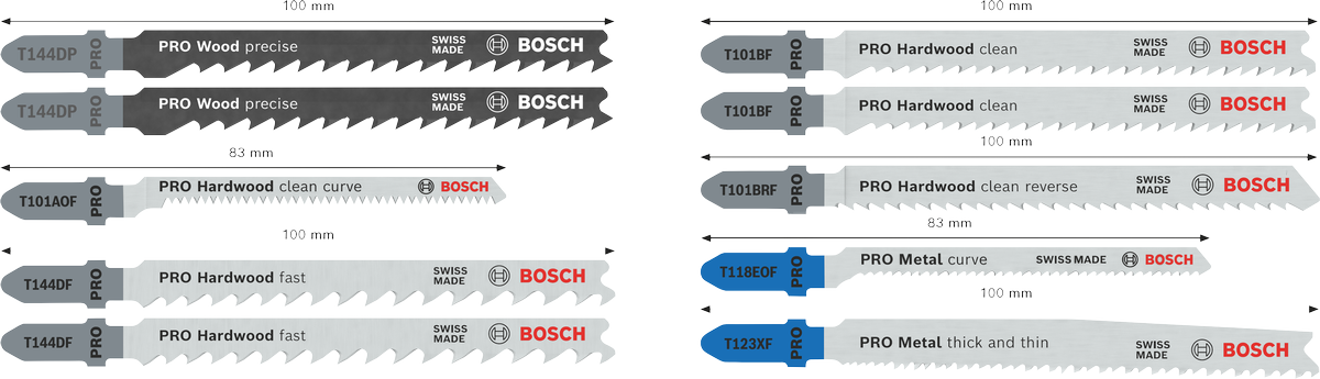 Bosch PRO 10pc Jigsaw Blade Set for Wood & Metal (2607011944 / Replaces 2607010574)
