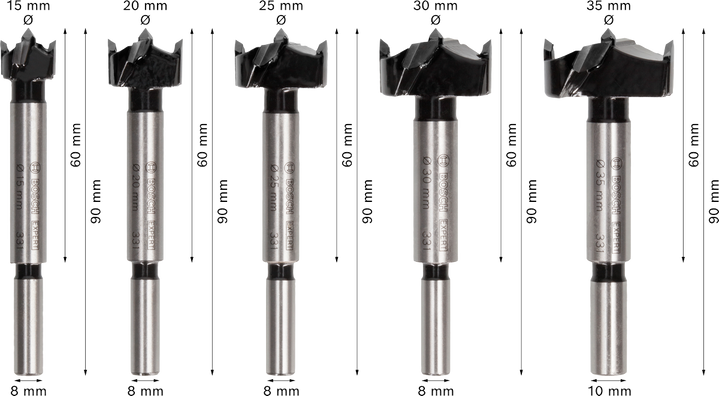 Bosch EXPERT Laminated Wood Hinge Cutting Drill Bit Set ( 2608901844 / 2607018750 )