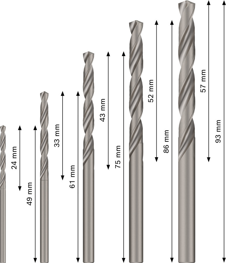 Bosch PRO Metal HSS-G Twist Drill Bit Set, 5 pcs ( 2607019114 )