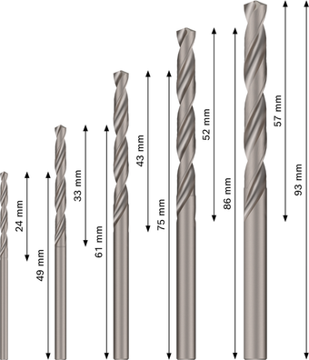 Bosch PRO Metal HSS-G Twist Drill Bit Set, 5 pcs ( 2607019114 )