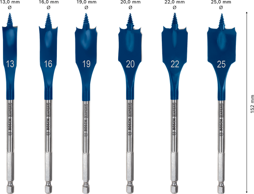 Bosch EXPERT 6pcs Self Cut Speed Spade Drill Bit Set 13/16/19/20/22/25 ( 2608902109 / 2608900333 )