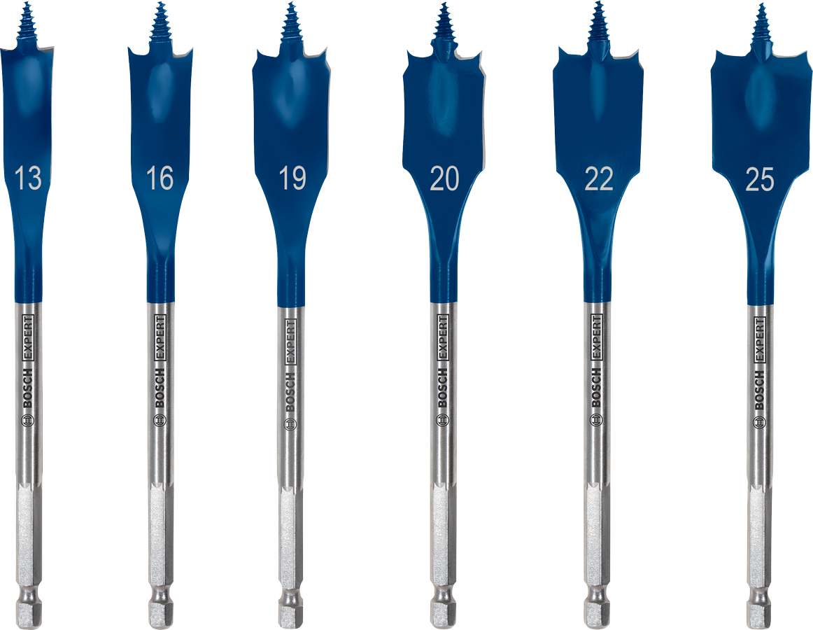 Bosch EXPERT 6pcs Self Cut Speed Spade Drill Bit Set 13/16/19/20/22/25 ( 2608902109 / 2608900333 )