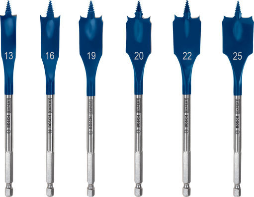 Bosch EXPERT 6pcs Self Cut Speed Spade Drill Bit Set 13/16/19/20/22/25 ( 2608902109 / 2608900333 )