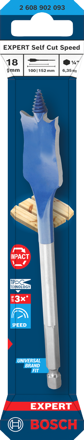 Bosch EXPERT 152mm Self Cut Speed Spade Drill BIt