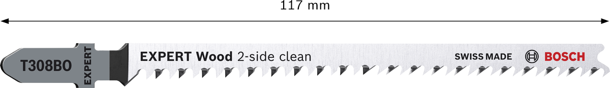 Bosch EXPERT Wood 2-side clean T308BO Jigsaw Blade 5pcs (Extra Clean curve cut) ( 2608902485 / 2608900555 )