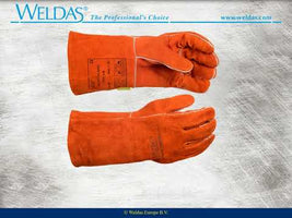 Weldas USA Wing thumb Welding Gloves, Red Split Shoulder Cow Leather