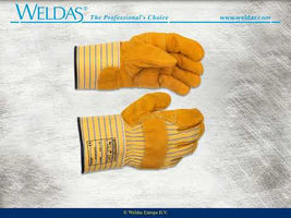 Weldas USA Leather Palm Working Gloves (Tan)