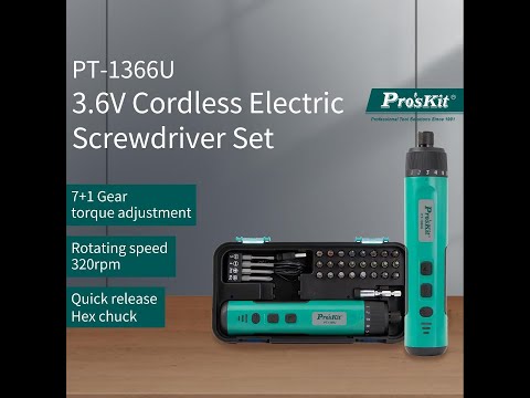 Pro'sKit Cordless Screwdriver Set, 3.6V (PT-1366U)