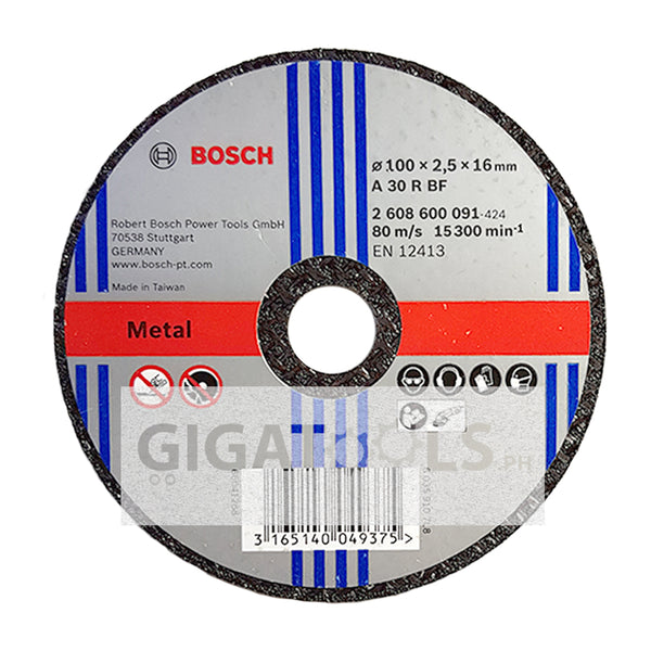 Bosch 4" Cutting Disc for Metal ( 2608600091 ) - GIGATOOLS.PH