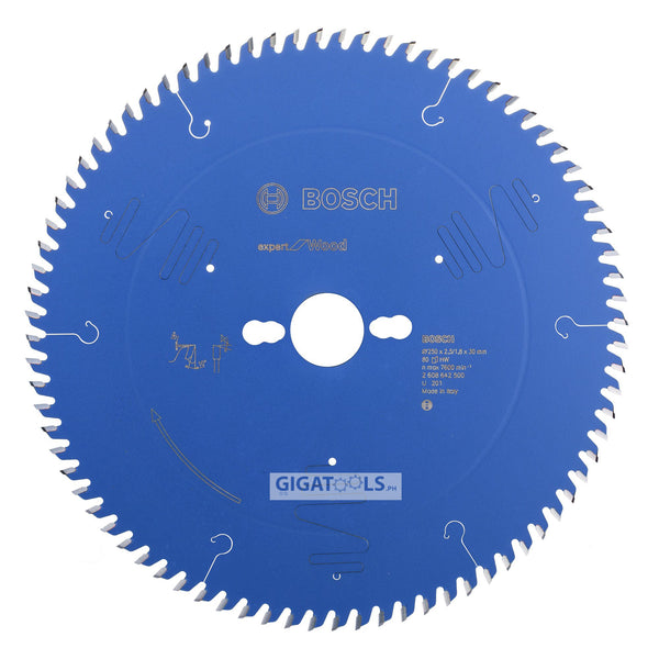 BOSCH 10" (250mm) 80T Expert for Wood  Circular Saw blade for GTS 10J and DeWalt DWE7492-QS Table Saw (2608642500)