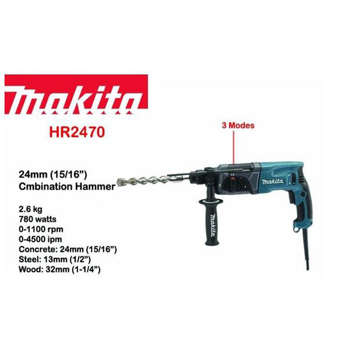 Makita HR2470X5 15/16" (24mm) SDS+ Rotary Hammer (780W) - GIGATOOLS.PH