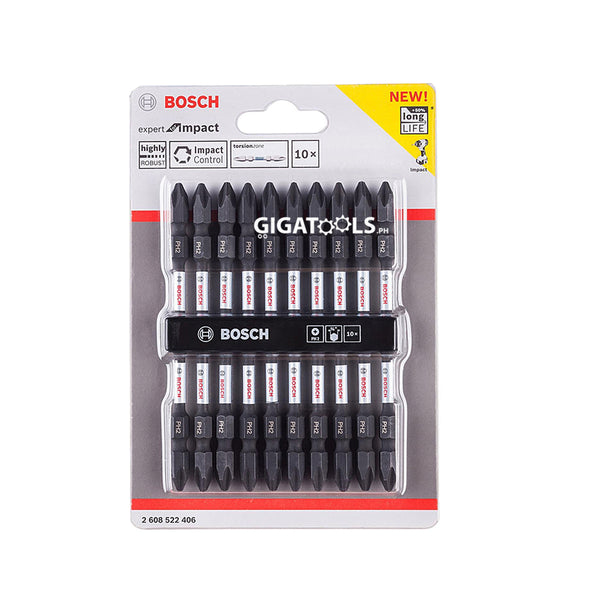 Bosch Magnetic Impact PH2 Double Ended Philips Screwdriver Bits 110mm ( 10's ) 2608522406