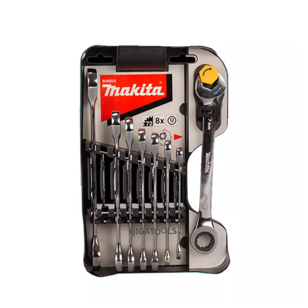 Makita B-65523 8pcs. Double Ended Ratchet Wrench Set ( 8, 10, 12, 13, 14, 15, 17 & 19 mm )
