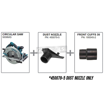 Makita 450079-5 Dust Nozzle Extractor Attachment for use with 5008MG ( Dust Nozzle Attachment Only, Circular Saw NOT Included )