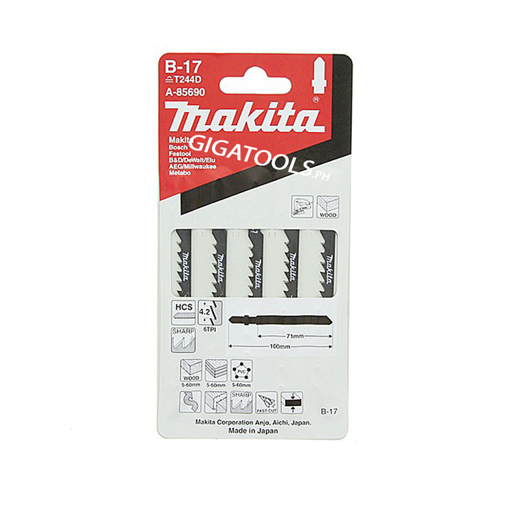 Makita A-85690 B-17 Wood/ Fast Jigsaw Blade - GIGATOOLS.PH