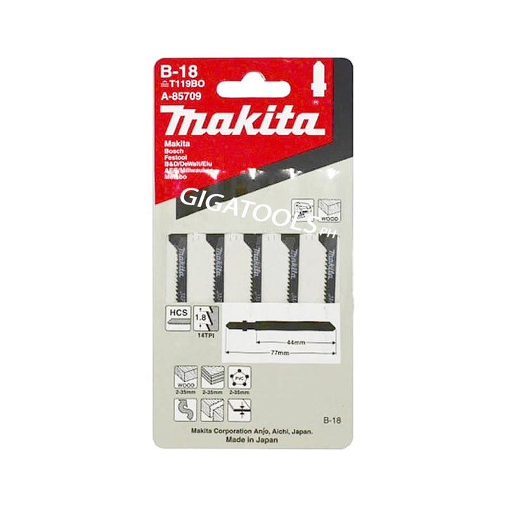 Makita A-85709 B-18 Wood Jigsaw Blade - GIGATOOLS.PH