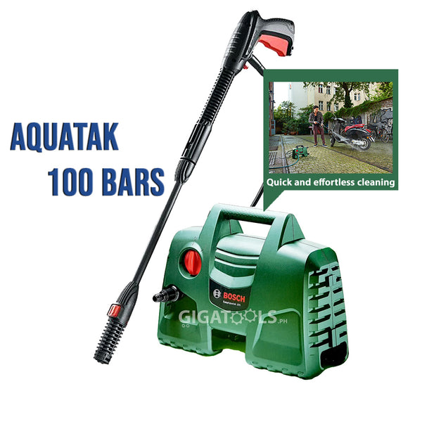 Bosch Easy Aquatak 100 Bars Long Lance Pressure Washer & Car Wash Set ( New 2020 Version )