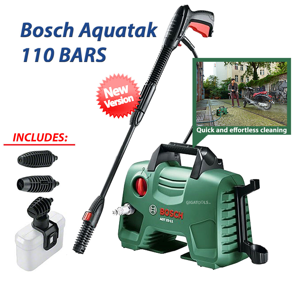 Bosch Easy Aquatak 110 Bars Pressure Washer & Car Wash Set ( New 2019 Version ) - GIGATOOLS.PH