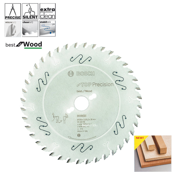 Bosch 10" x 40T Top Precision Wood Circular Saw Blade ( 2608642111 ) ( Made in Italy )