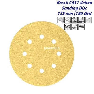 Copy of Bosch C411 Velcro Sanding Discs 125 mm / 180 Grit For Random Orbital Sanders ( 2 608 608 T69 ) - GIGATOOLS.PH