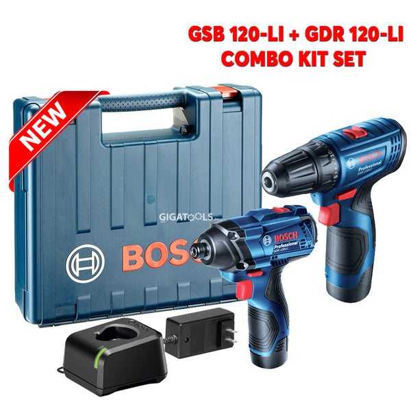 Bosch GSB 120-LI + GDR 120-LI Professional Cordless Hammer Drill and Impact Driver Combo Kit set ( 06019G81K3 )