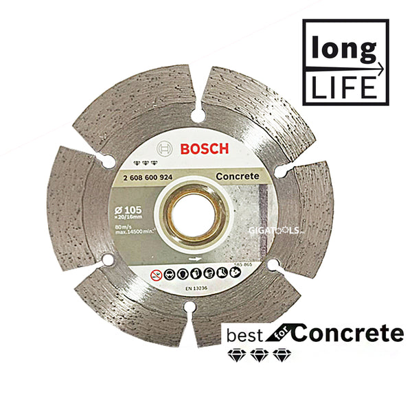 Bosch Best Diamond Cutting Disc Specialized for Concrete 4" 105mm ( 2608600924 )