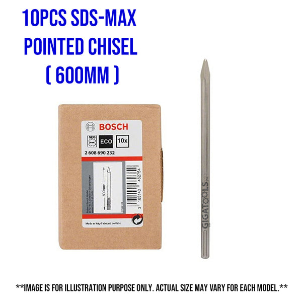 Bosch 10pcs SDS-Max Pointed Chisel ( 600mm ) ( 2608690232 )