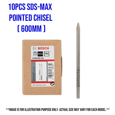 Bosch 10pcs SDS-Max Pointed Chisel ( 600mm ) ( 2608690232 )
