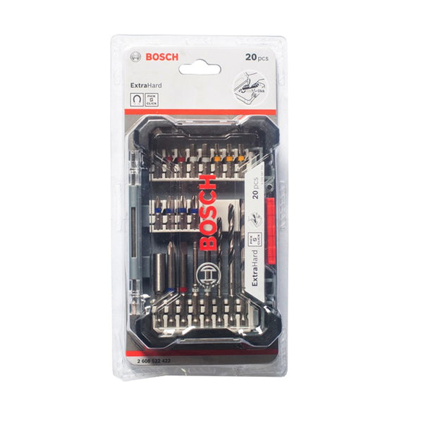 Bosch 20pcs ExtraHard Pick and Click Mixed Drill Bits and Drive Bit Set ( 2608522422 )