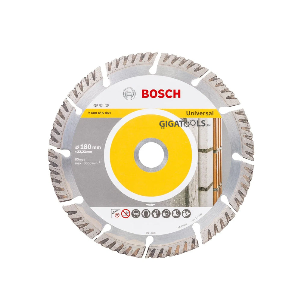 Bosch 7-inch (180mm) High Speed Diamond Cutting Disc Universal for Concrete, Stone, and Tiles ( 2608615063 )