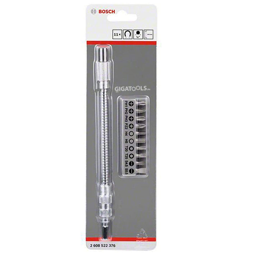 Bosch 11pcs Extra Hard Screw bit set with Flexible Metal Extension ( 2608522376 )