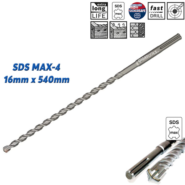 Bosch SDS Max-4 Hammer Drill Bit for Concrete / Masonry ( 16mm x 400mm / 540mm ) ( 2608685861 )