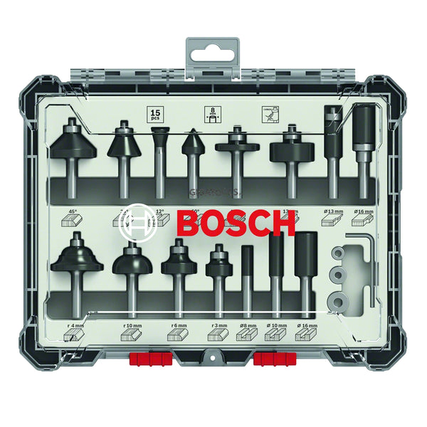 Bosch Professional 15pcs Greyline Mixed Router Bit Set ( 2607017473 )