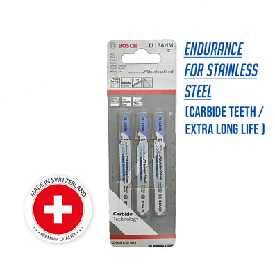 Bosch T118AHM CT Endurance for Stainless Steel Jigsaw Blade Set (2608630663 / 2608900561) ( JGSWBLD )