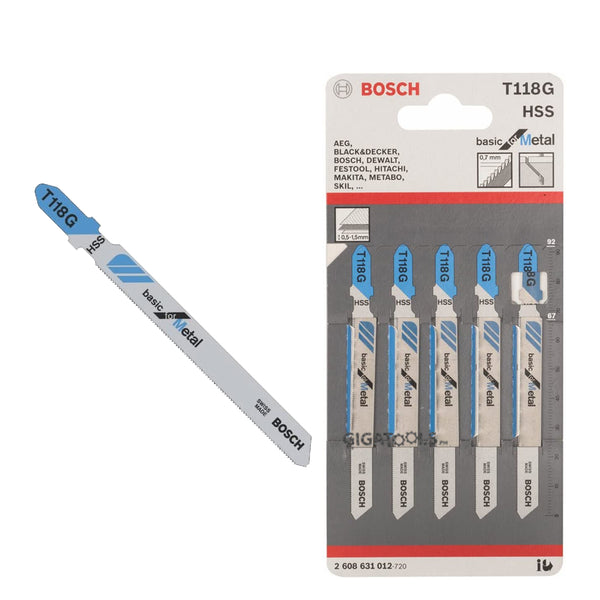 Bosch T118G 5pcs Jigsaw Blade Basic for Metal ( 2608631012 )