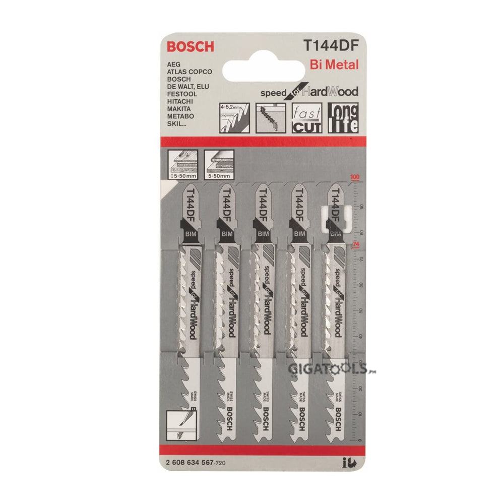 Bosch T144DF 5pcs Bi-Metal Jigsaw Blade ( 2608634567 )