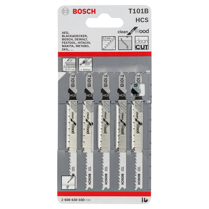 Bosch T101B Wood cutting Jigsaw Blades (5 Pack) - GIGATOOLS.PH