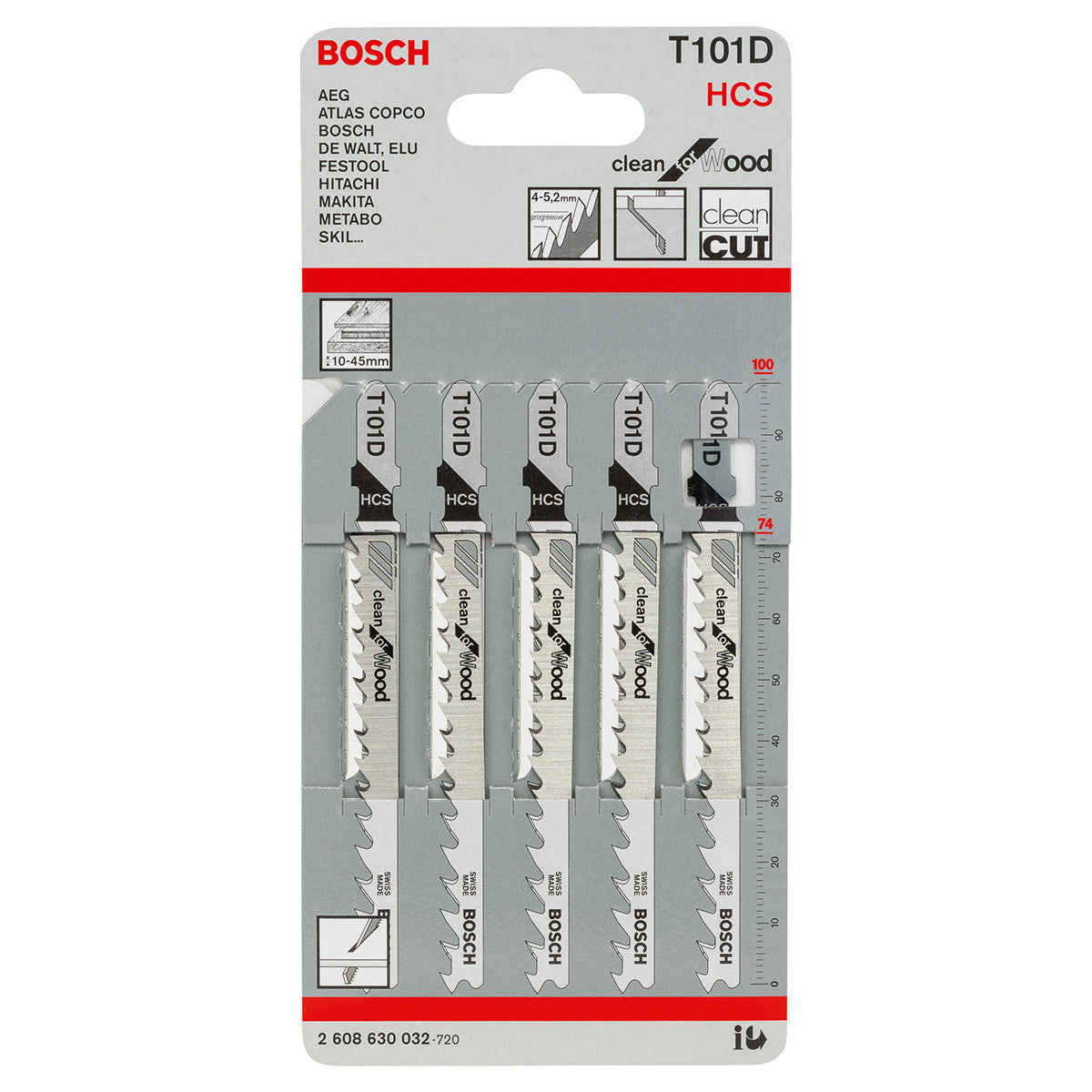 Bosch T101D Wood cutting Jigsaw Blades (5 Pack) - GIGATOOLS.PH