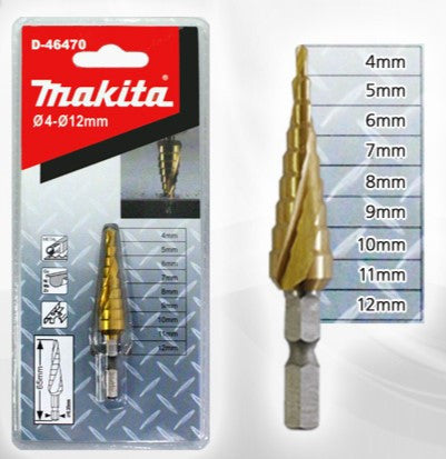 Makita Step Drill Bit  1/4" 4-12mm ( D-46470 ) - GIGATOOLS.PH