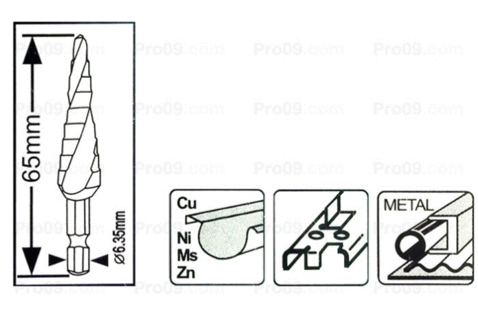 Makita Step Drill Bit  1/4" 4-12mm ( D-46470 ) - GIGATOOLS.PH